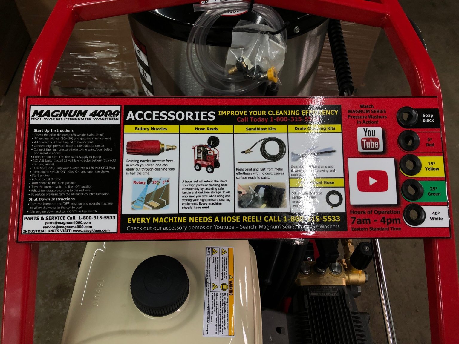 Magnum 4000 Hot Power Washer with Lifan Engine and EK440 Pump