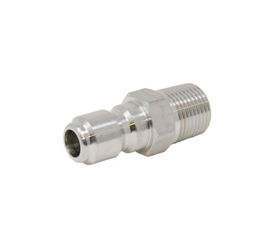 3/8" MPT x Male Quick Connect Plug Stainless Steel 
